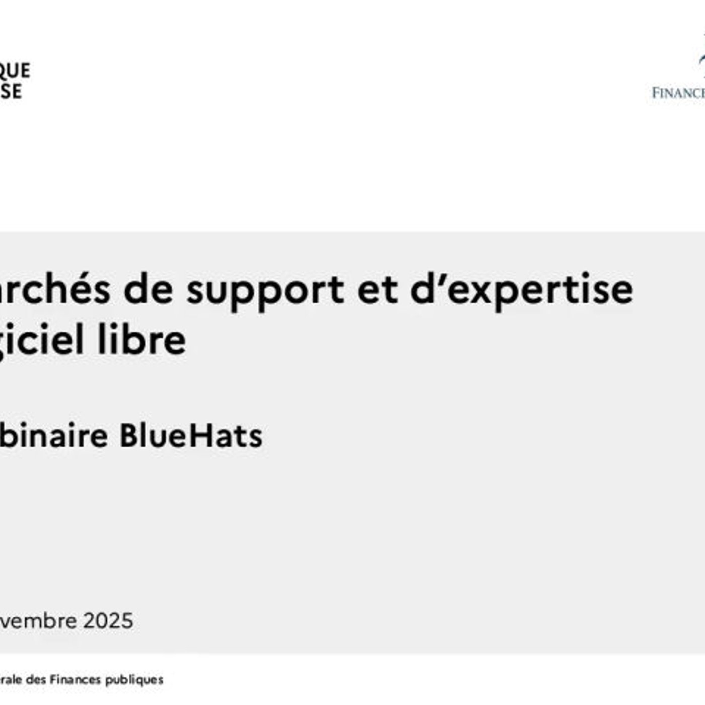 Bluehats - Présentation des marchés interministériels dédiés aux logiciels libres episode artwork